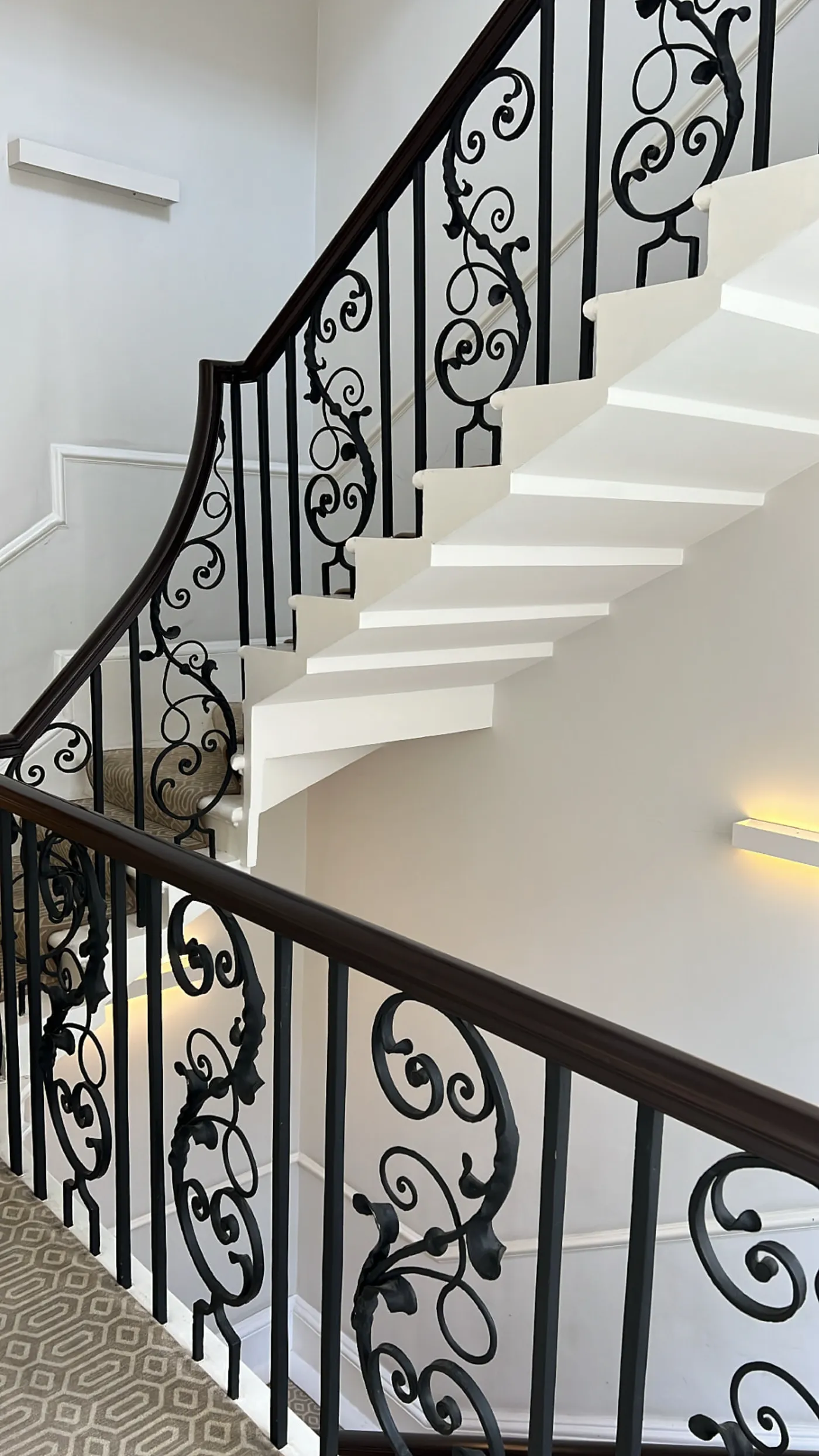 The staircase at 9 Harley Street, London
